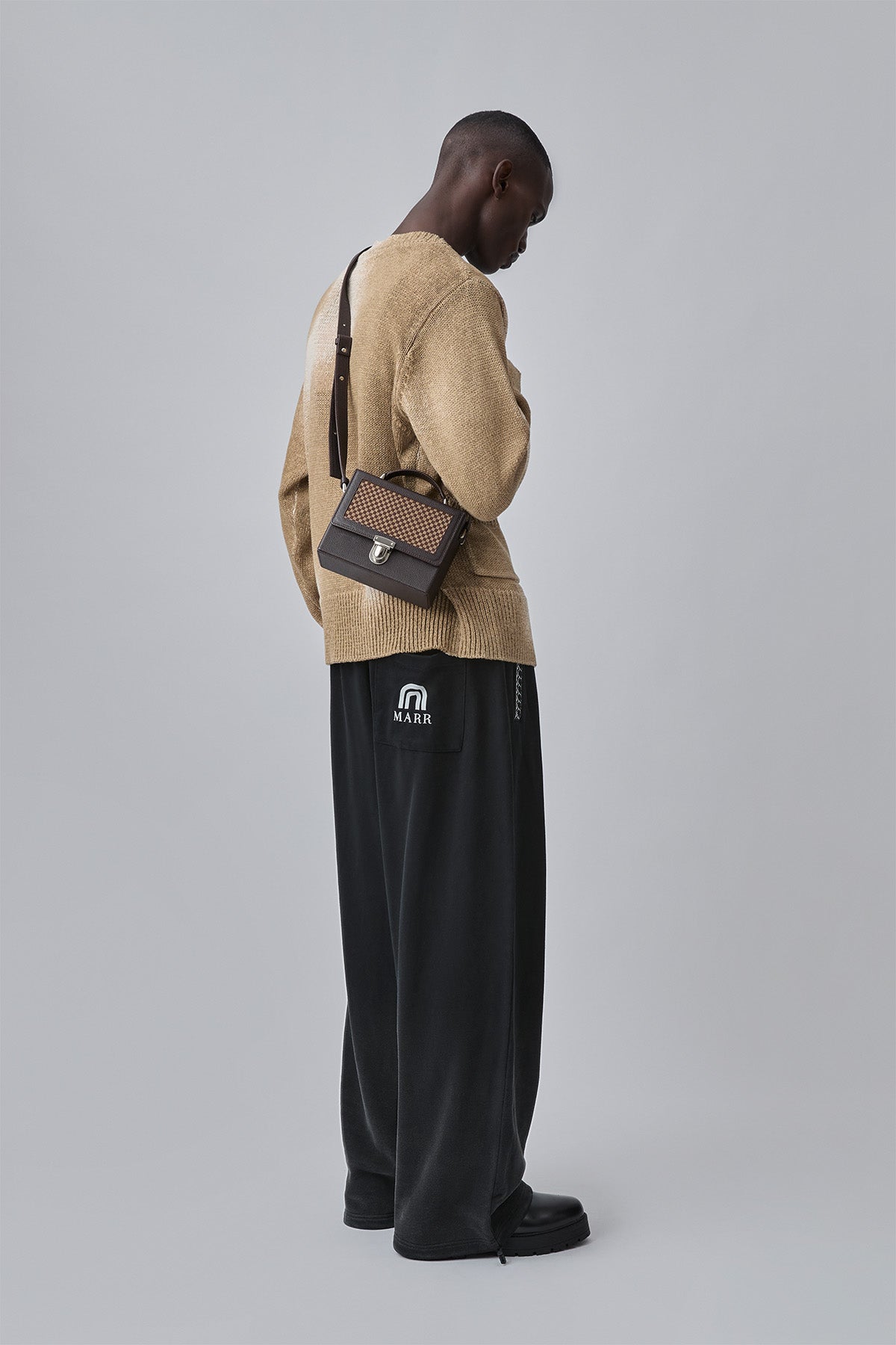 PAGNE TISSÉ LEATHER BAG