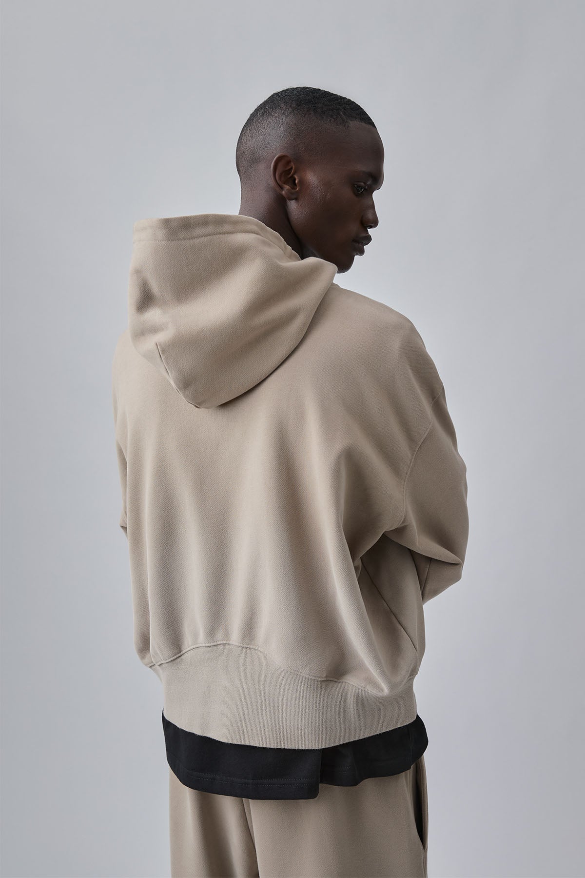 ZIPPER GRADED WASHED HOODIE