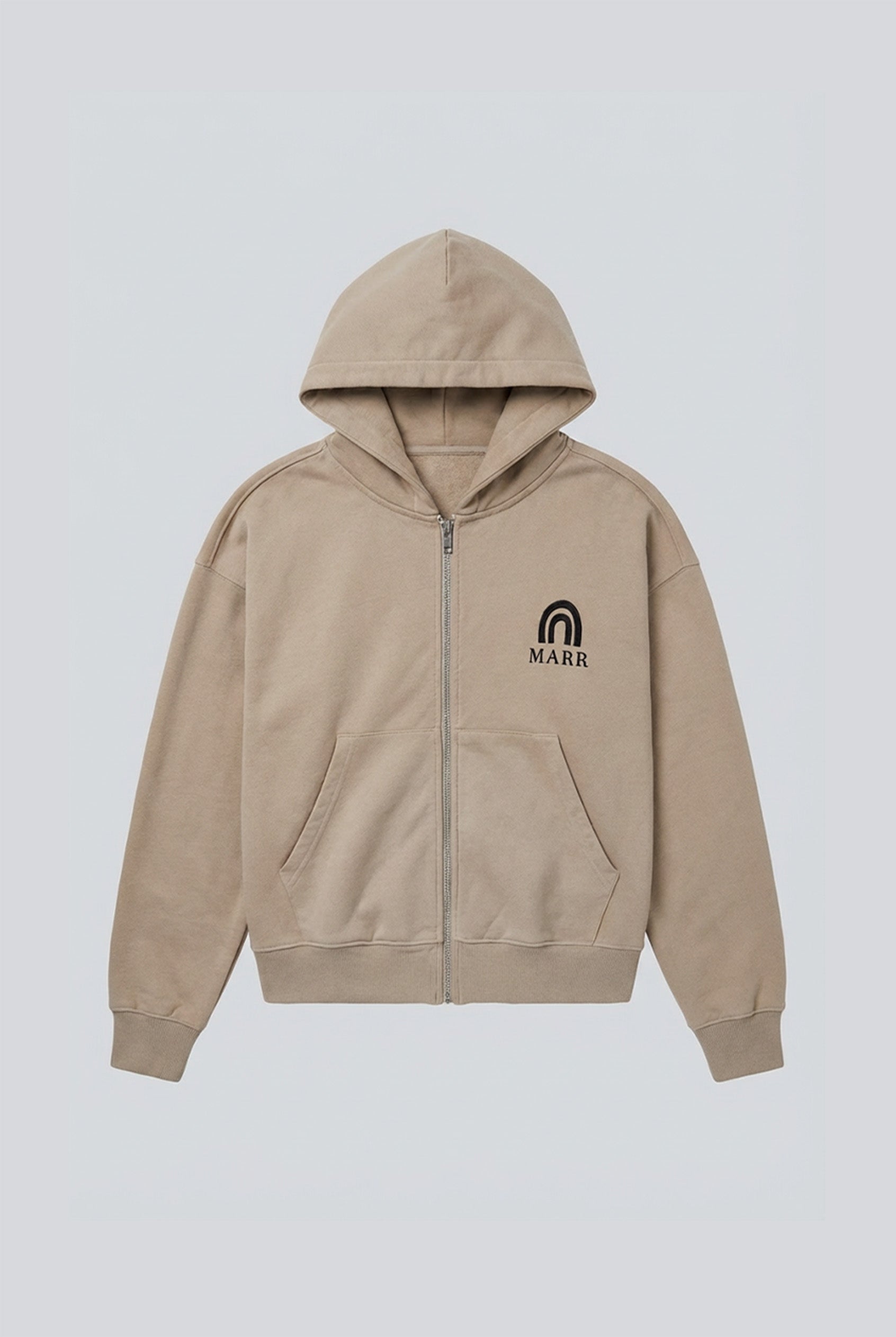 ZIPPER GRADED WASHED HOODIE