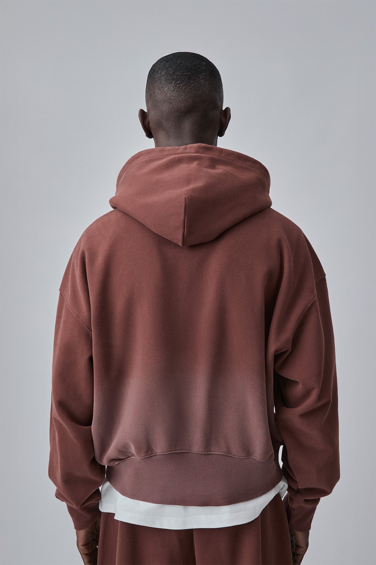 ZIPPER GRADED WASHED HOODIE