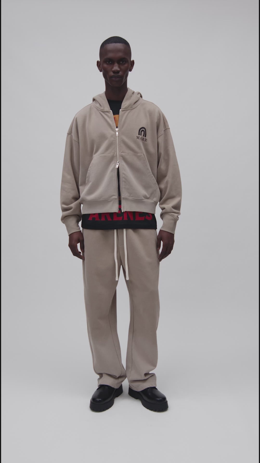 ZIPPER GRADED WASHED HOODIE