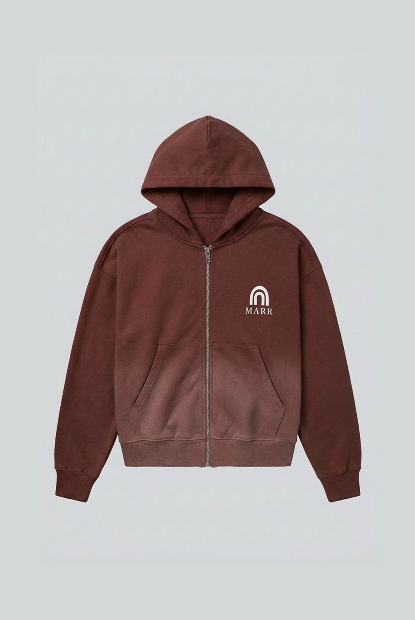 ZIPPER GRADED WASHED HOODIE